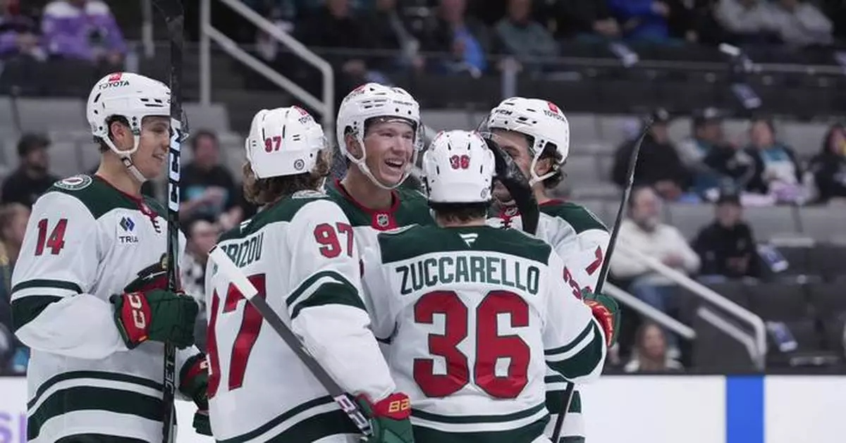 Boldy scores twice, Kaprizov has three assists in Wild's 5-2 win over Sharks