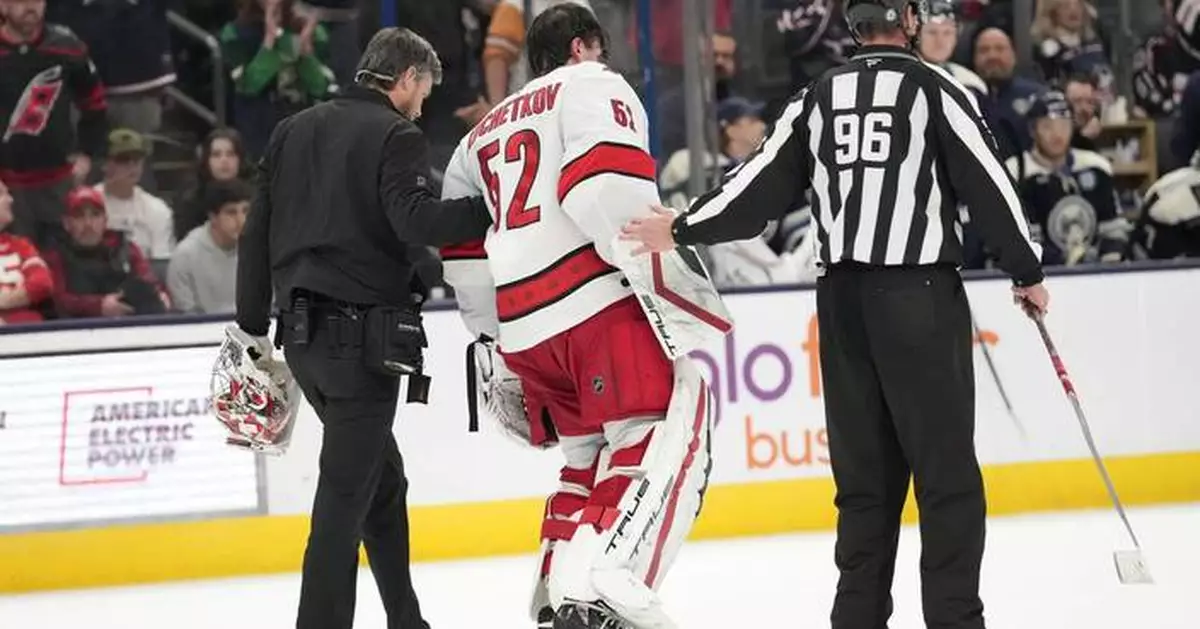 Hurricanes goaltender Kochetkov is in concussion protocol after weekend on-ice collision