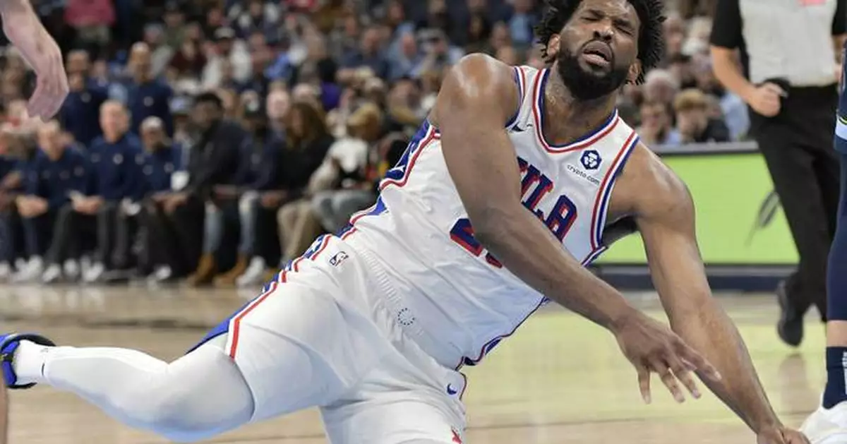 76ers center Joel Embiid sidelined due to swelling in his left knee and will miss two games