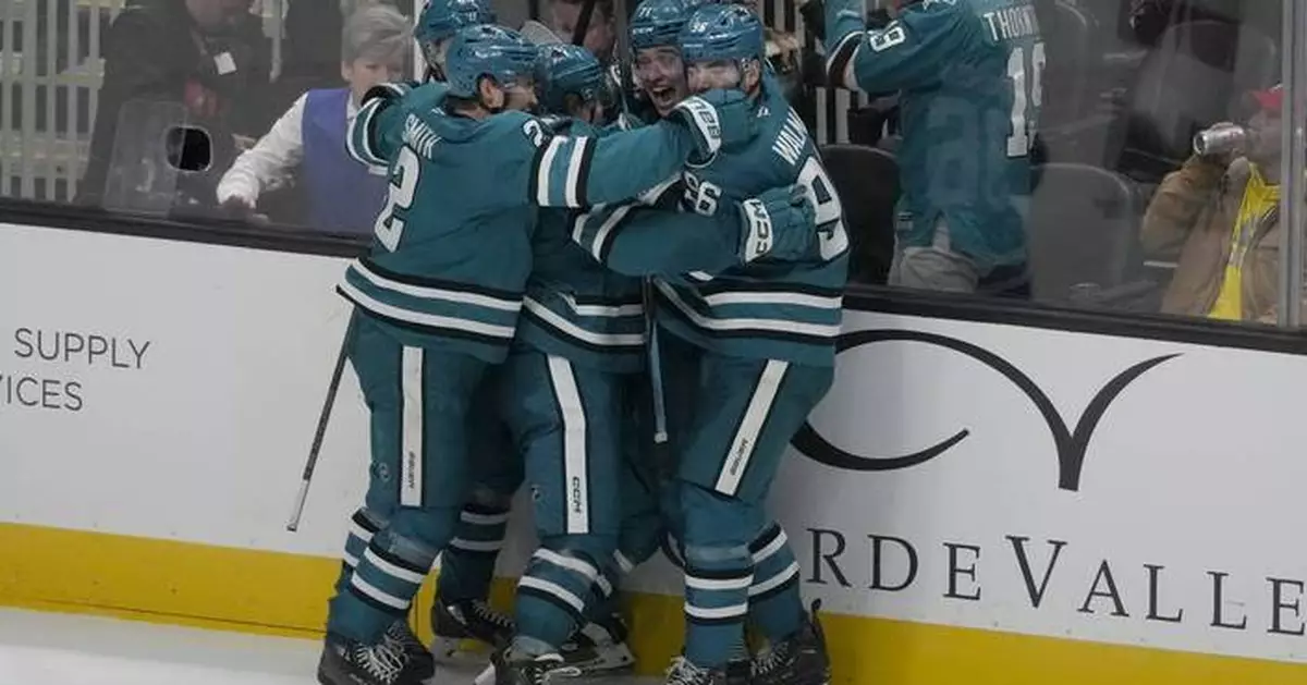 Celebrini scores first career OT goal as Sharks top Red Wings 5-4