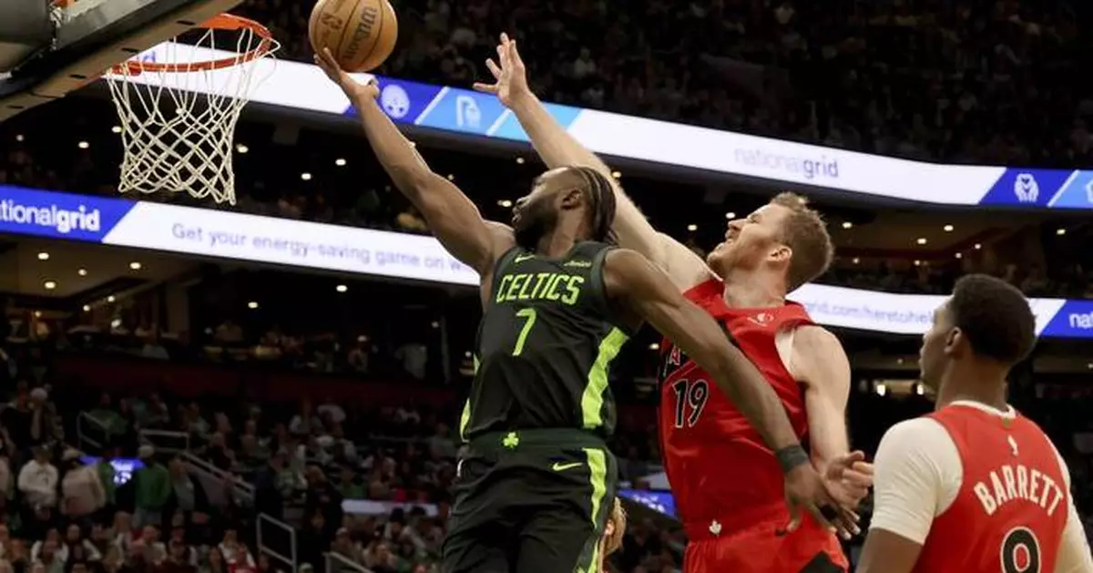 Tatum's 3-pointer at the buzzer in OT gives the Celtics a victory over the Raptors