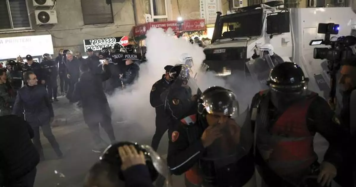 Albanian opposition supporters block the capital’s streets in an anti-government rally