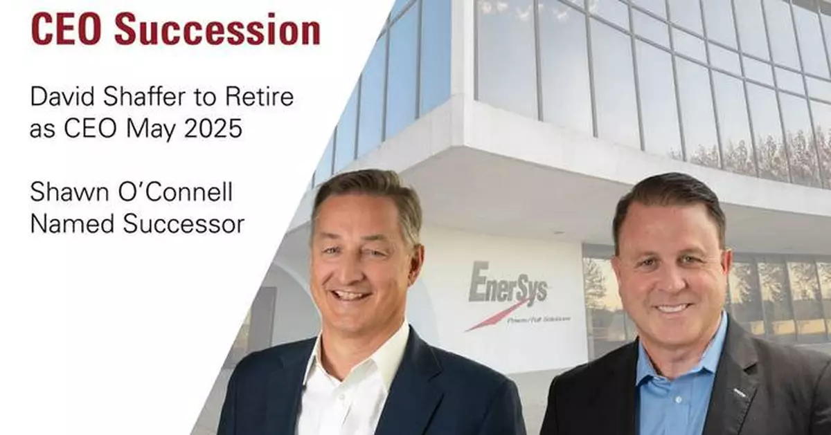 EnerSys Announces Planned Executive Succession