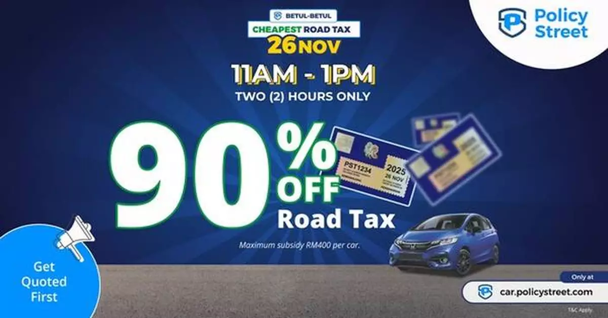 Celebrate Financial Inclusion with PolicyStreet: 90% Off Road Tax Renewals for Two Hours Only