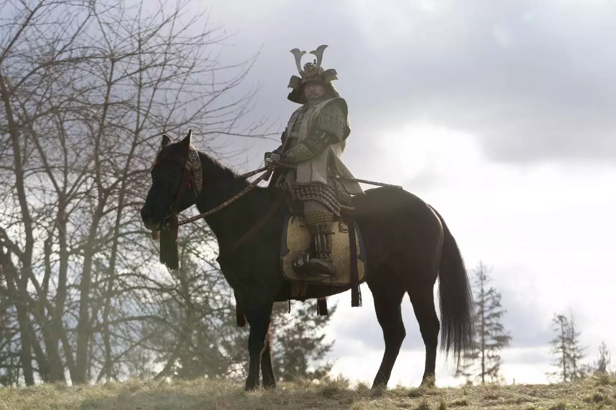 This image released by FX shows Hiroyuki Sanada in a scene from "Shogun." (Katie Yu/FX via AP)