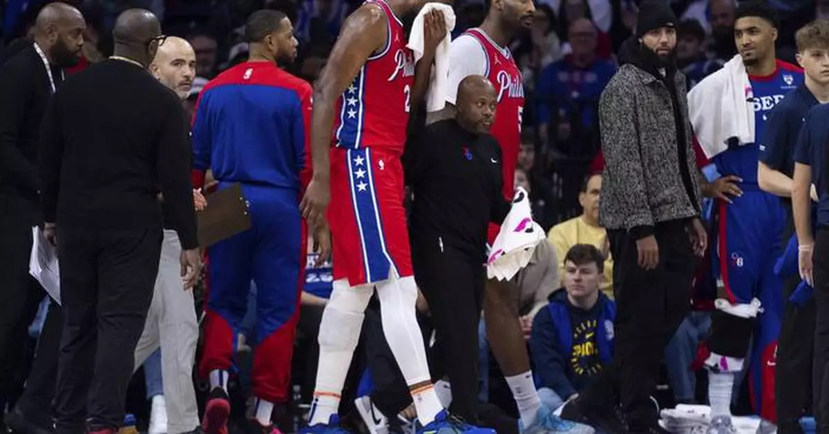 Joel Embiid sustains sinus fracture fighting for rebound, misses 2nd half of 76ers' loss to Pacers