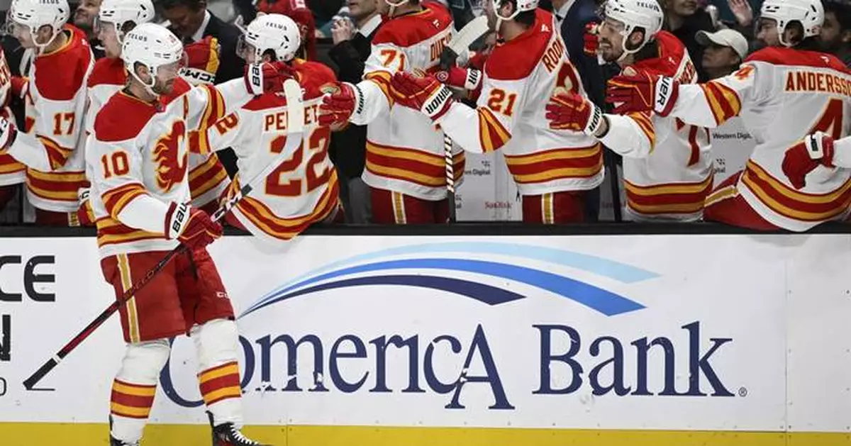 Huberdeau scores 2 as Flames beat Sharks 3-1