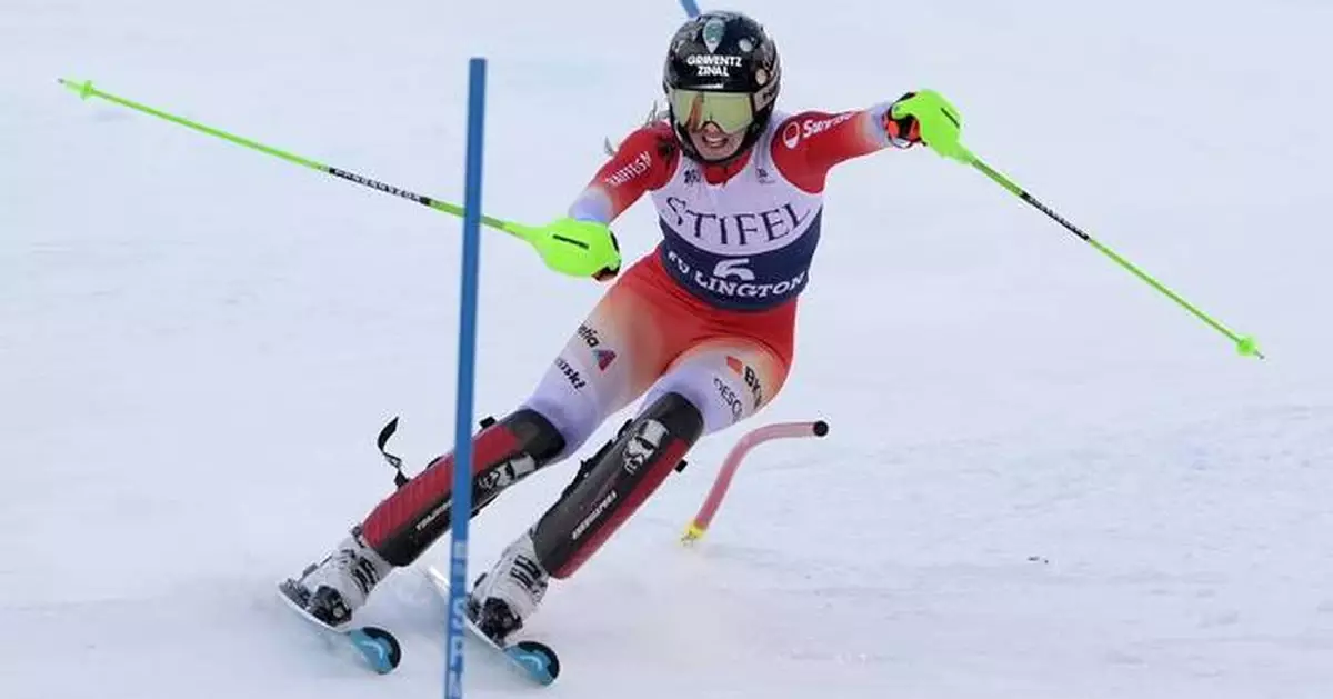 Swiss skier Camille Rast gets first World Cup win in slalom as Mikaela Shiffrin sits out after crash