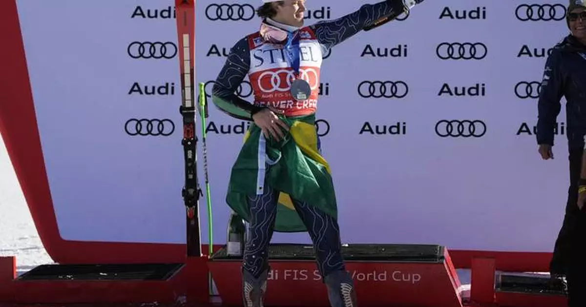 Pinheiro Braathen performs snow samba to celebrate Brazil's first podium in a World Cup ski race