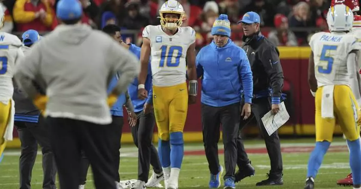 Chargers QB Justin Herbert exits briefly vs. Chiefs after hard hit from Nick Bolton