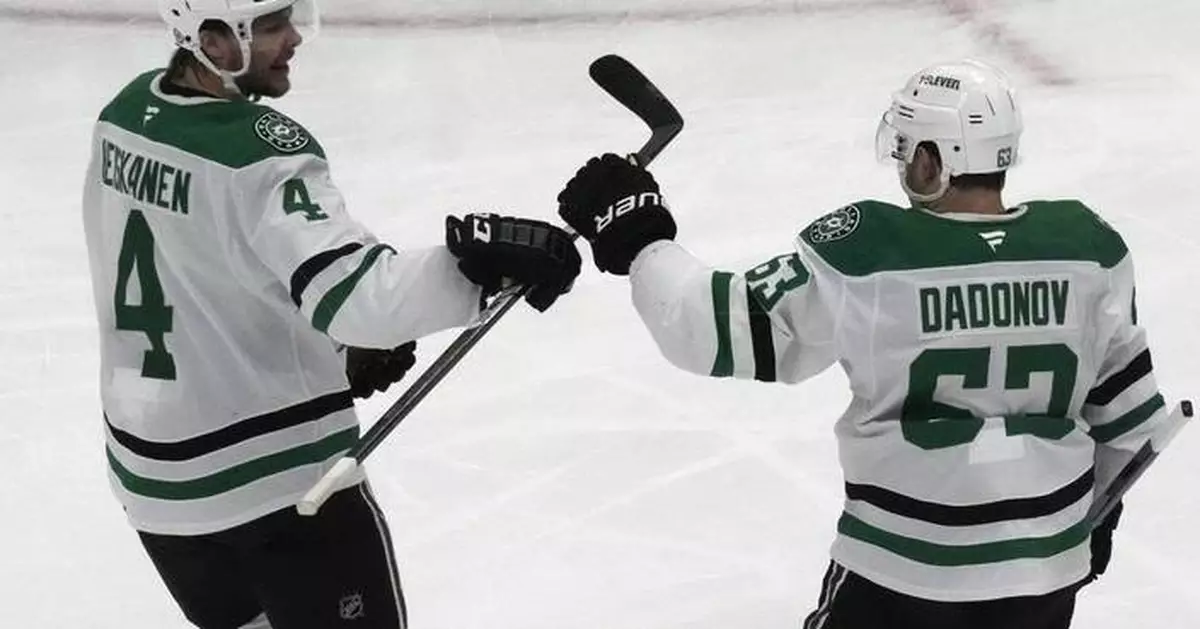 Dadonov and Benn score as Stars beat Utah 2-1 for 3rd straight win