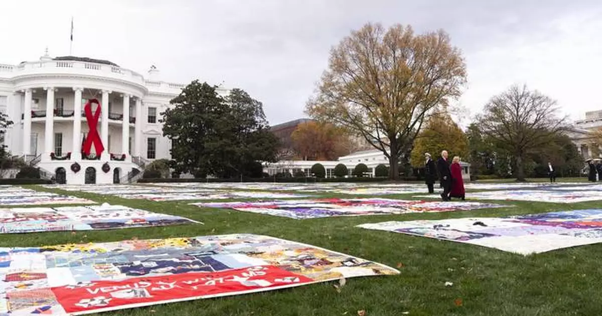 Biden displays AIDS Memorial Quilt at White House to observe World AIDS Day