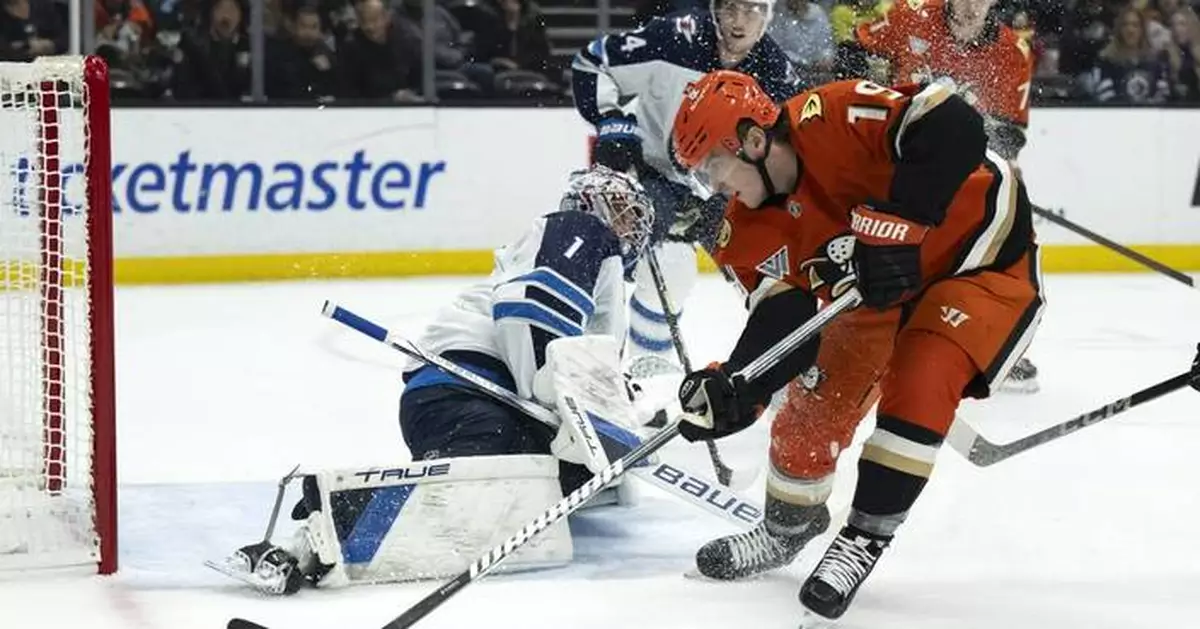 Troy Terry gets the last-minute winner in the Ducks' late rally to stun NHL-best Winnipeg 3-2