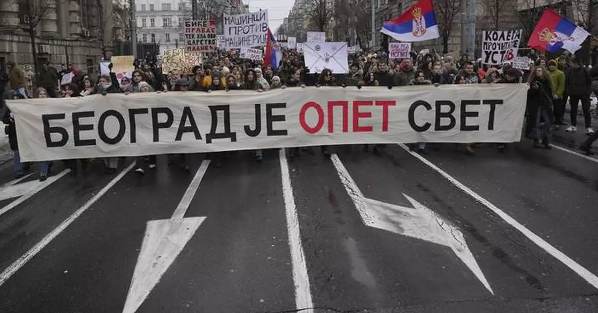 Striking students in Serbia tell chief prosecutor to 'fight for law and justice'