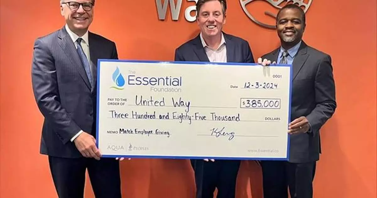 Essential Utilities Donates $385,000 to United Way to Match Employee Giving