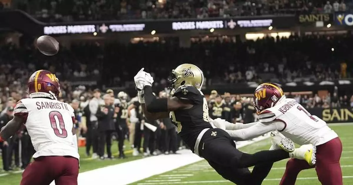 Daniels passes for 2 TDs and Commanders outlast Saints 20-19 on New Orleans' failed 2-point try