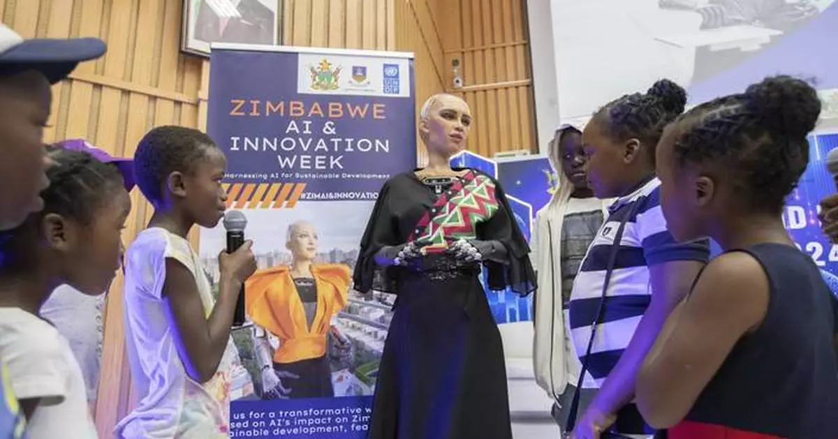 Sophia, a famous robot and global icon of AI, wins hearts at Zimbabwe's innovation fair