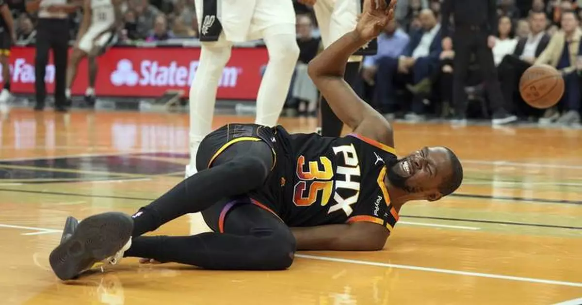 Suns star Kevin Durant out at least one week with a sprained ankle suffered vs. Spurs