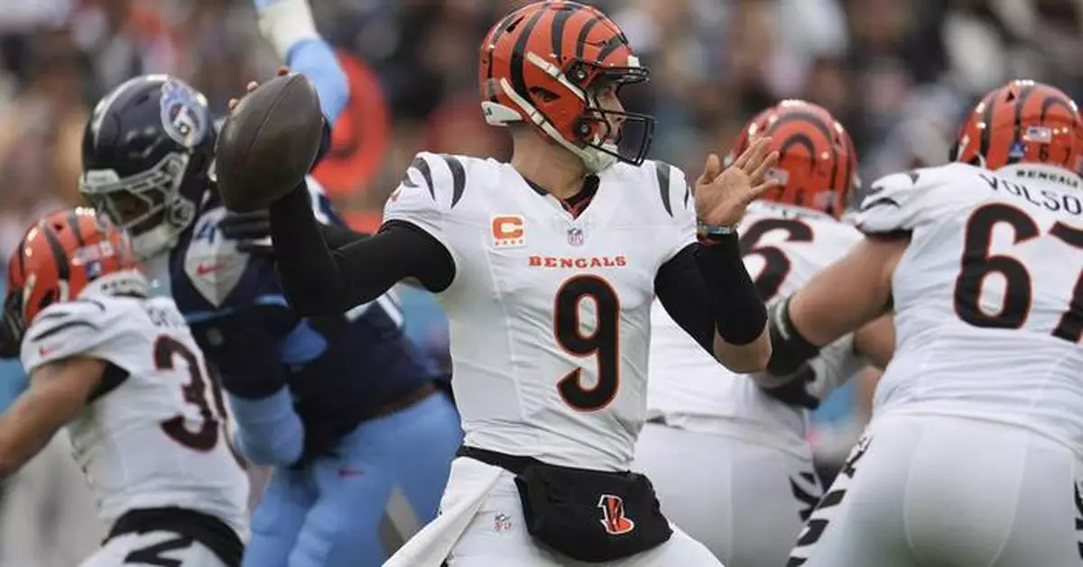 Joe Burrow sets franchise record with 3 more TD passes as Bengals beat Titans 37-27