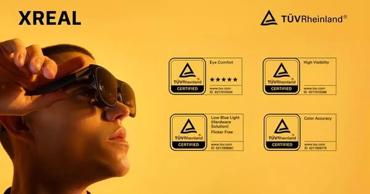 XREAL New AR Glasses Receive TÜV Rheinland Eye Comfort (5 Star) and High Visibility Certificates