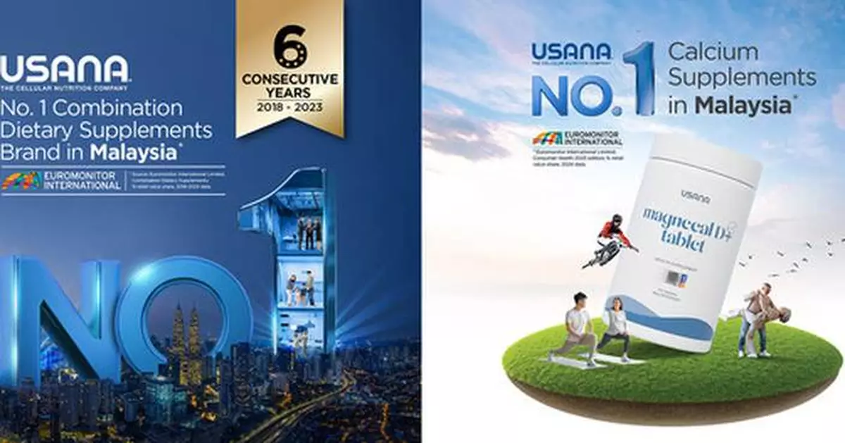 USANA Malaysia Named the Top Combination Dietary Supplements and Calcium Supplements Brand by Euromonitor International