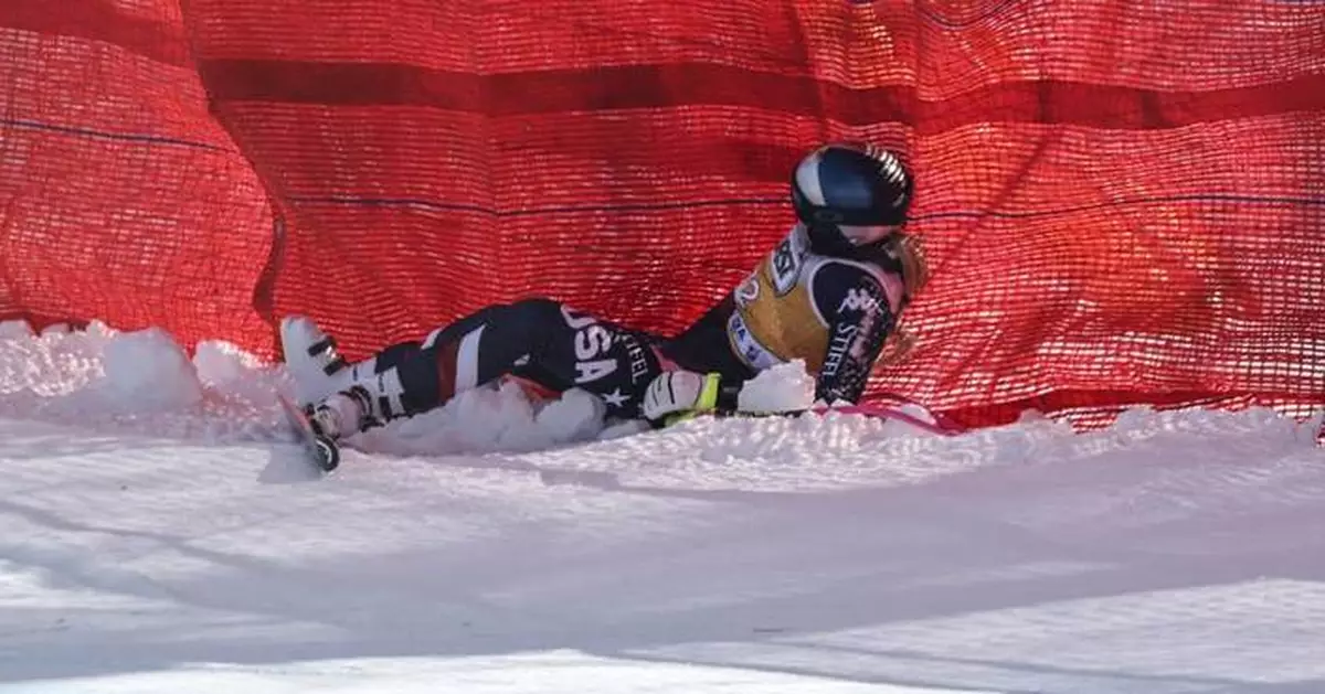 Lindsey Vonn says her 'bum is sore' from fall in downhill training but otherwise she feels fine