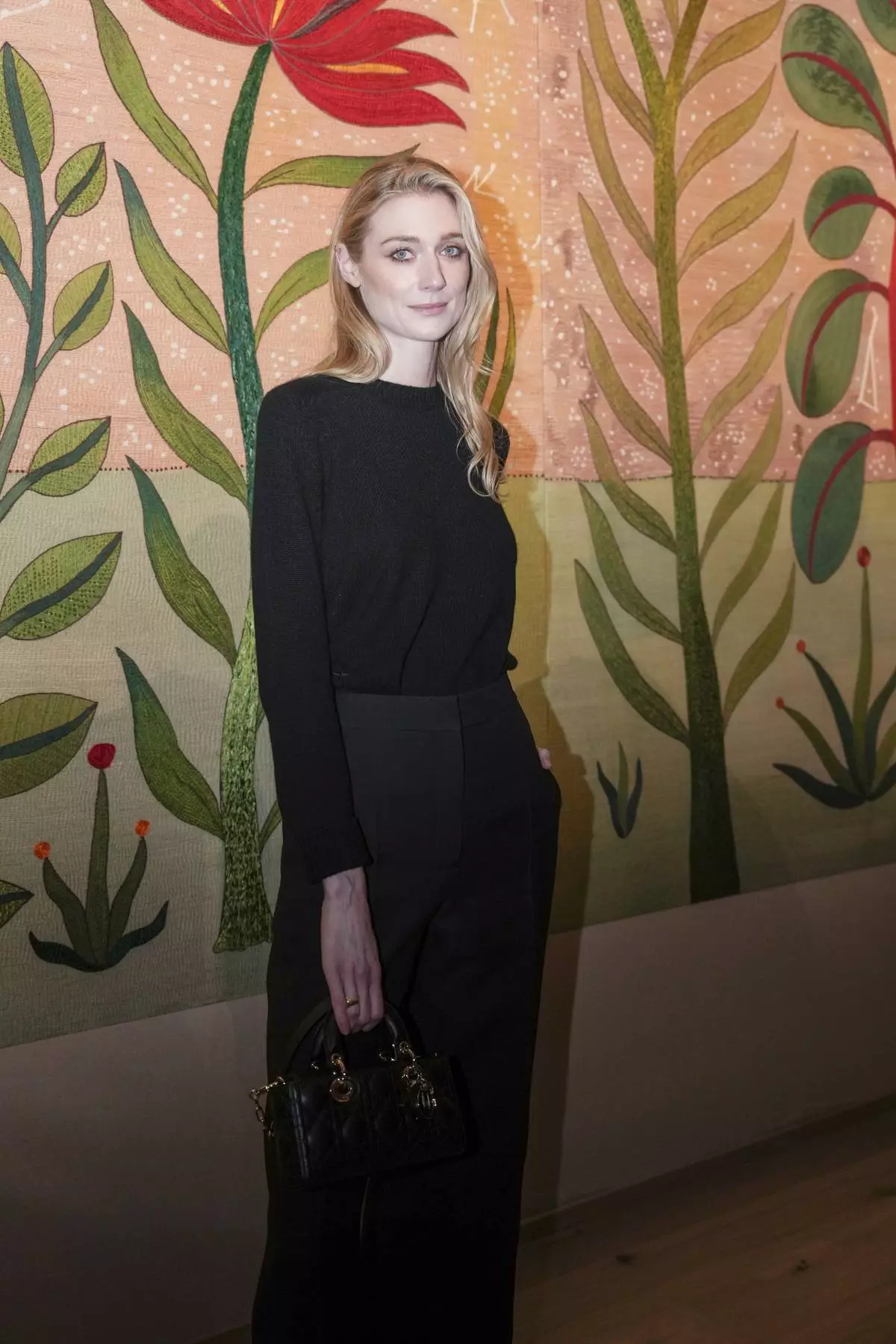 Elizabeth Debicki arrives for the Christian Dior Haute Couture Spring Summer 2025 collection, that was presented in Paris, Monday, Jan. 27, 2025. (AP Photo/Lewis Joly).