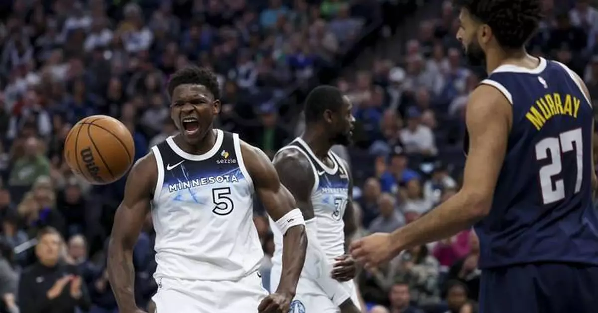 Edwards scores 34, sets Timberwolves career 3-pointer record in 133-104 win over Denver