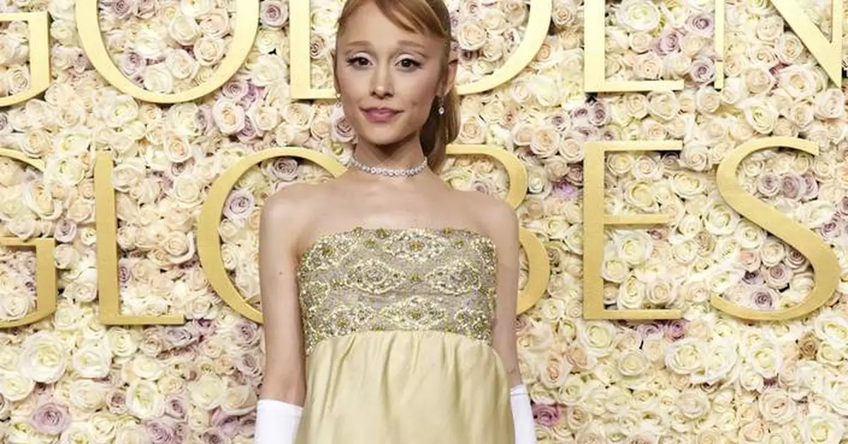 Golden Globes Fashion: Ariana Grande eschews Glinda pink for pale yellow (brick road) silk