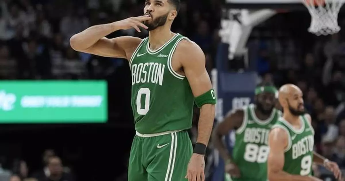 Jayson Tatum's big night lifts short-handed Celtics past Timberwolves 118-115