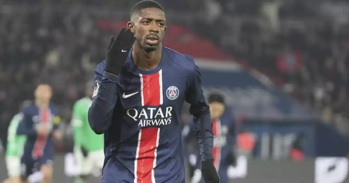 Dembélé scores twice as leader PSG remains unbeaten in French league halfway through season