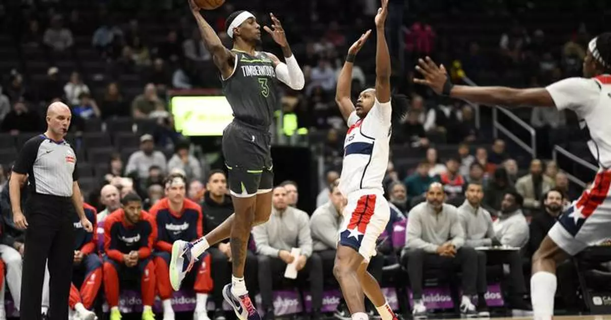Anthony Edwards scores 41 as the Timberwolves beat struggling Wizards 120-106