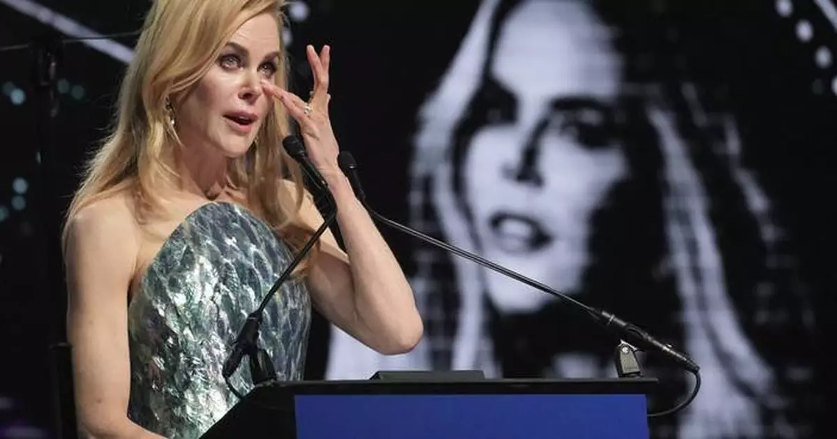 Kidman gives tearful dedication to late mother as film stars gather for heartfelt Palm Springs gala