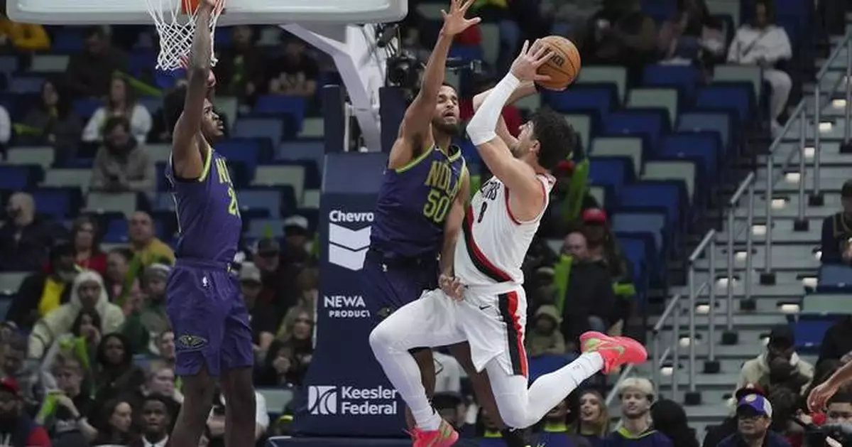 Deni Avdija scores 26 as the Trail Blazers down the Pelicans 119-100