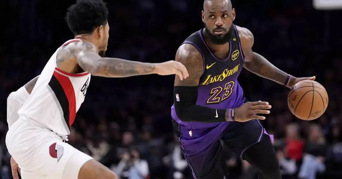 LeBron James, Max Christie carry Lakers past Blazers 114-106 for their 6th win in 8 games