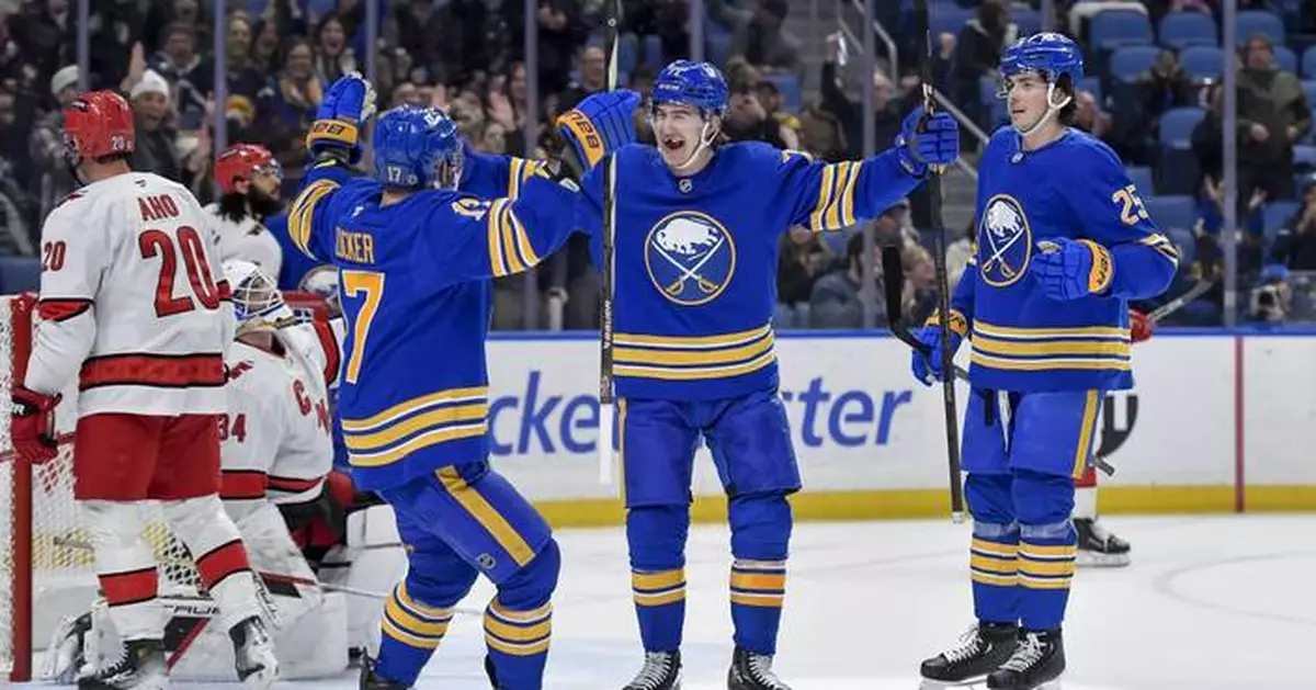 McLeod scores 3 goals as Sabres beat Hurricanes 4-2 for third win in four games