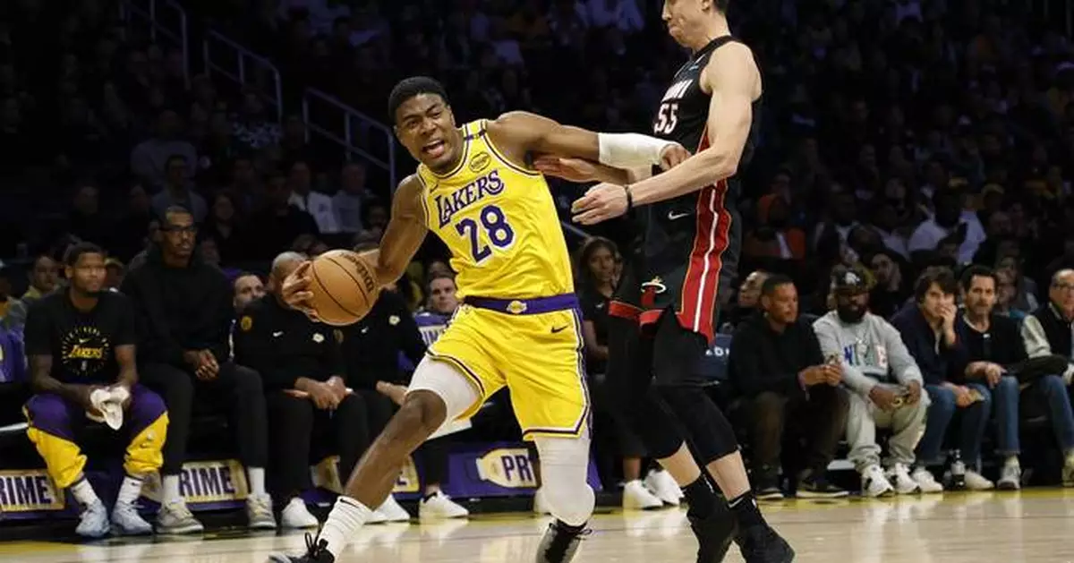 Hachimura and Davis help Lakers end 3-game skid with a 117-108 win over the Heat