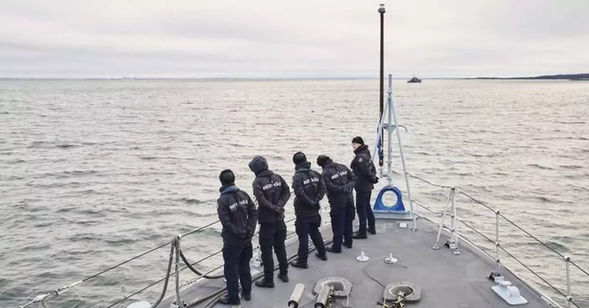 Estonia steps up patrols in the icy Baltic Sea in a show of force after suspected cable sabotage