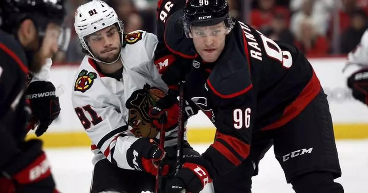 Mikko Rantanen trying to fit in with the Carolina Hurricanes