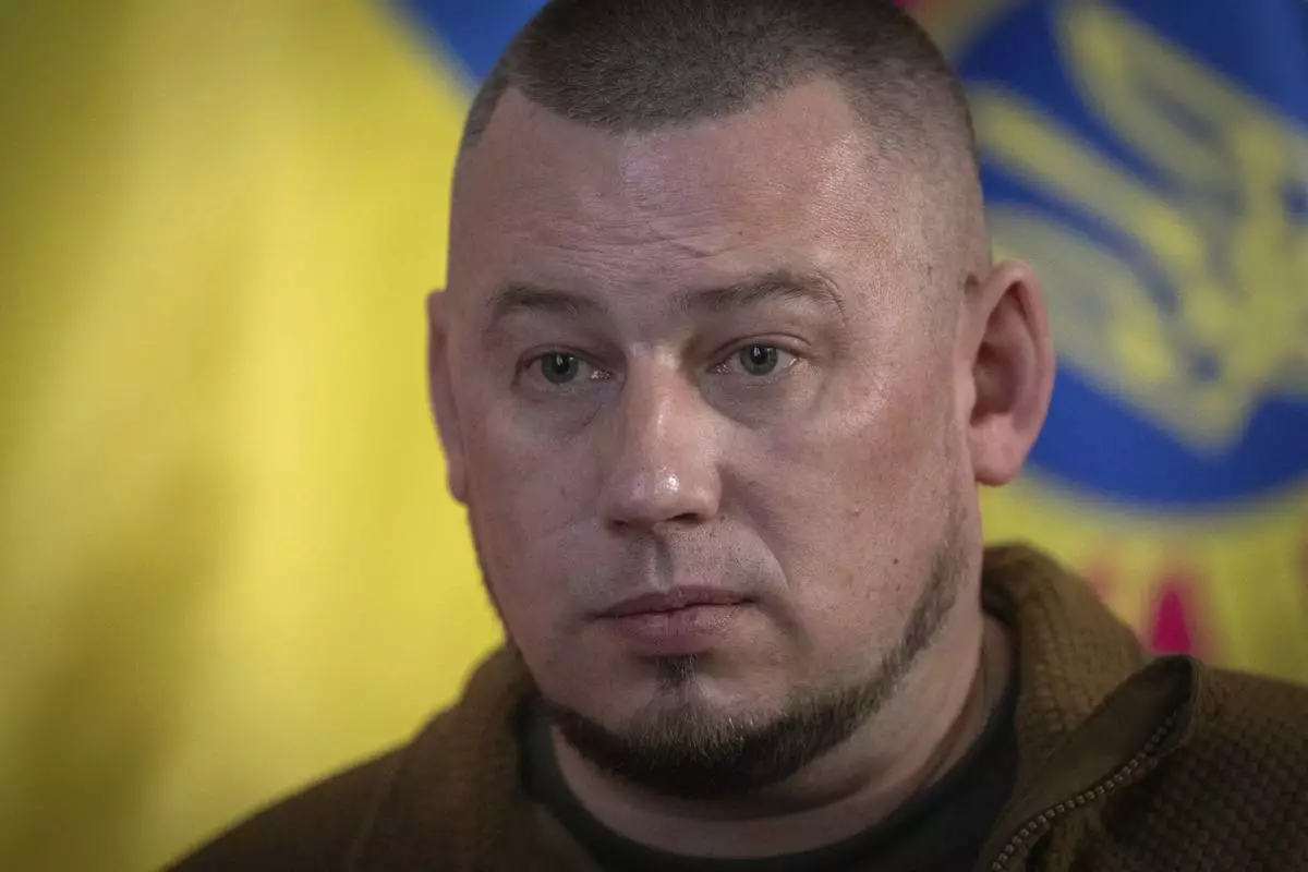 Deputy Head of the Ukrainian President's Office, Col. Pavlo Palisa, speaks during an interview with The Associated Press in Kyiv, Ukraine, Wednesday, Jan. 22, 2025. (AP Photo/Efrem Lukatsky)