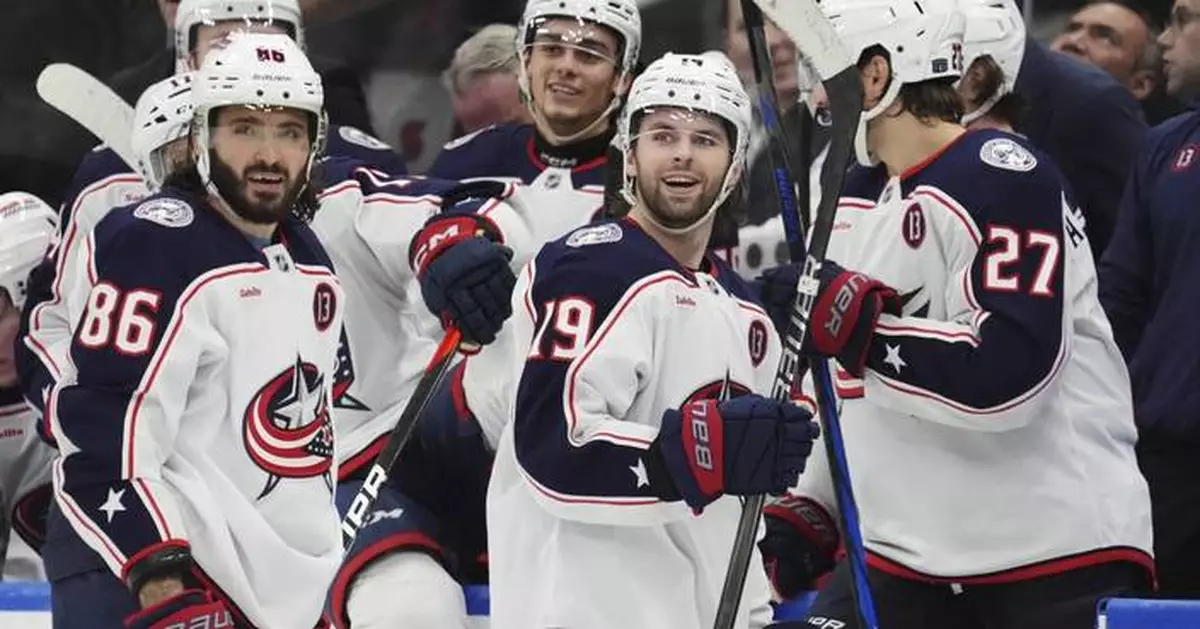 Fantilli gets 1st career hat trick as Blue Jackets beat Maple Leafs 5-1