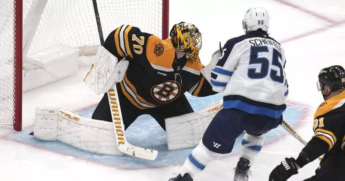 Mark Scheifele scores twice and Jets use third-period flurry to beat Bruins 6-2