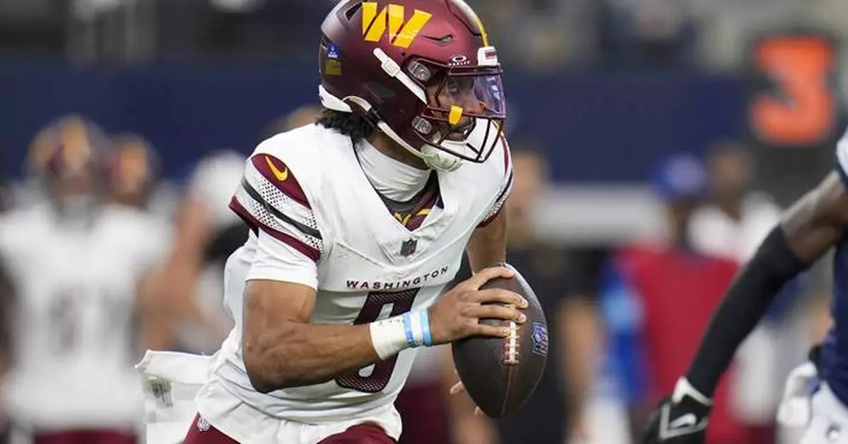 QB Jayden Daniels pulled at halftime with playoff-bound Commanders playing for seeding at Cowboys