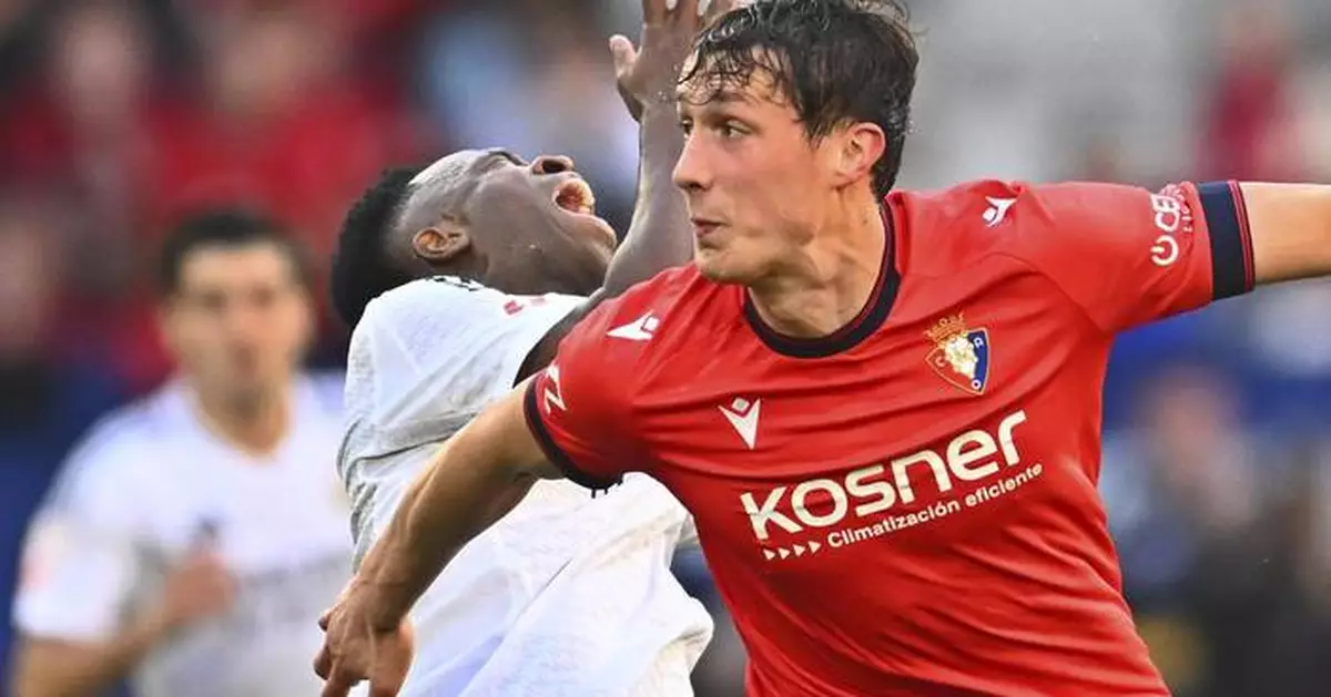 10-man Real Madrid draws at Osasuna after Bellingham red card for cursing at the ref