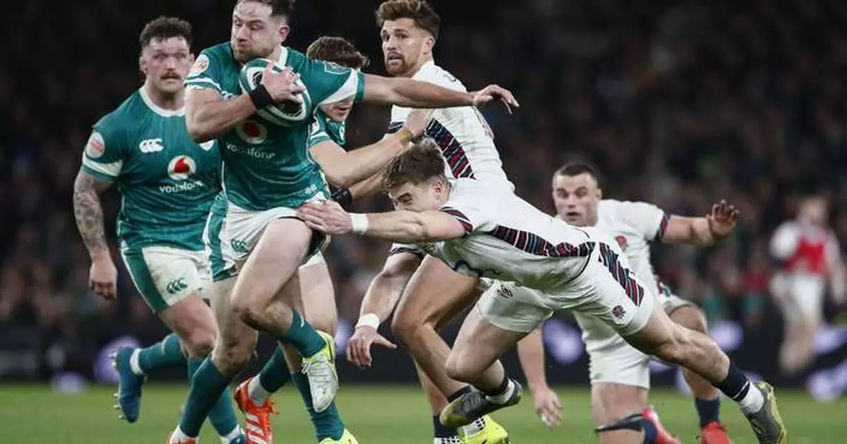 Ireland opens bid for record third straight Six Nations title by beating England 27-22