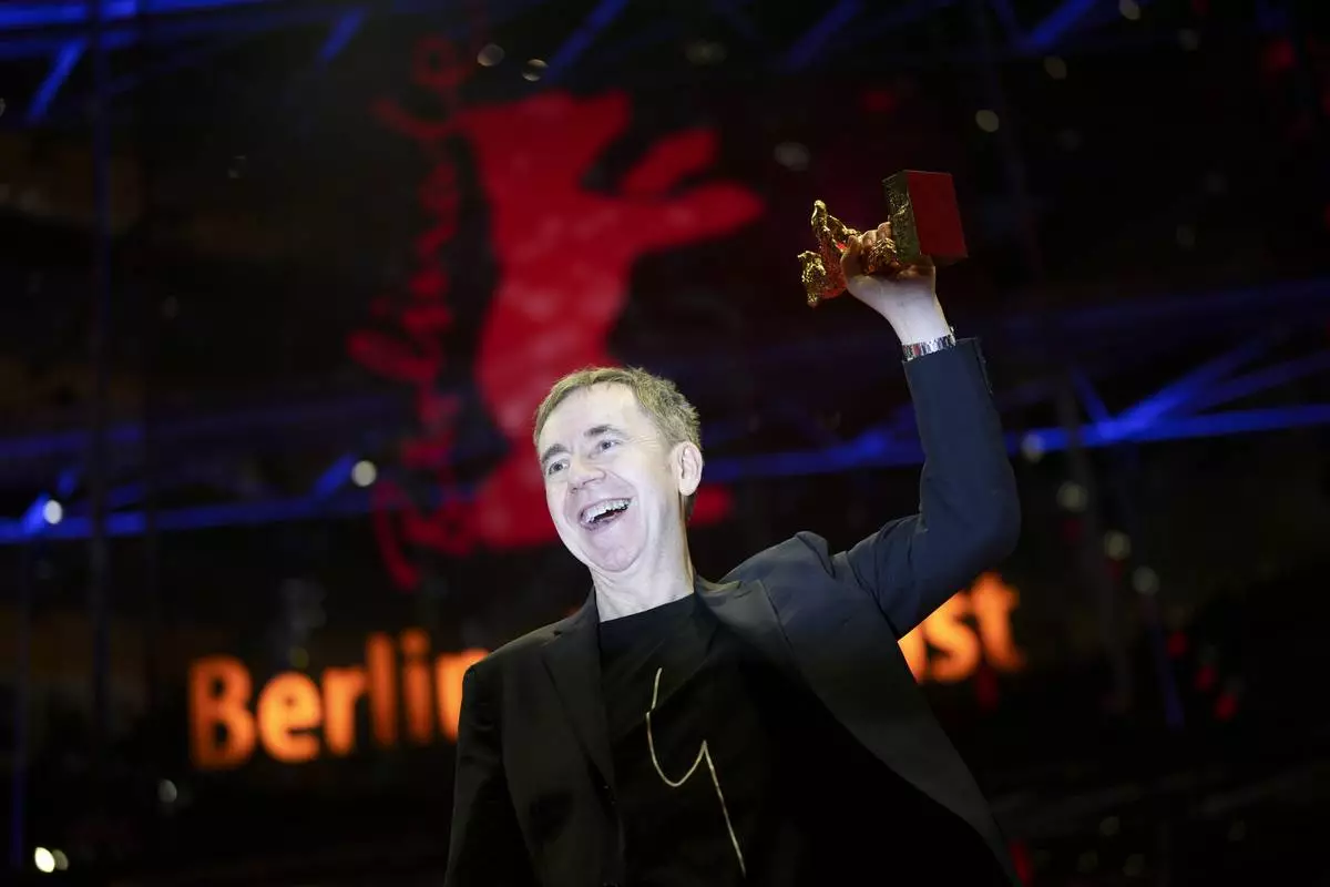 Dag Johan Haugerud, winner of the Golden Bear for best film for 'Dreams (Sex Love)', poses for photographers at the winners photo call during the International Film Festival, Berlinale, in Berlin, Saturday, Feb. 22, 2025. (Photo by Scott A Garfitt/Invision/AP).