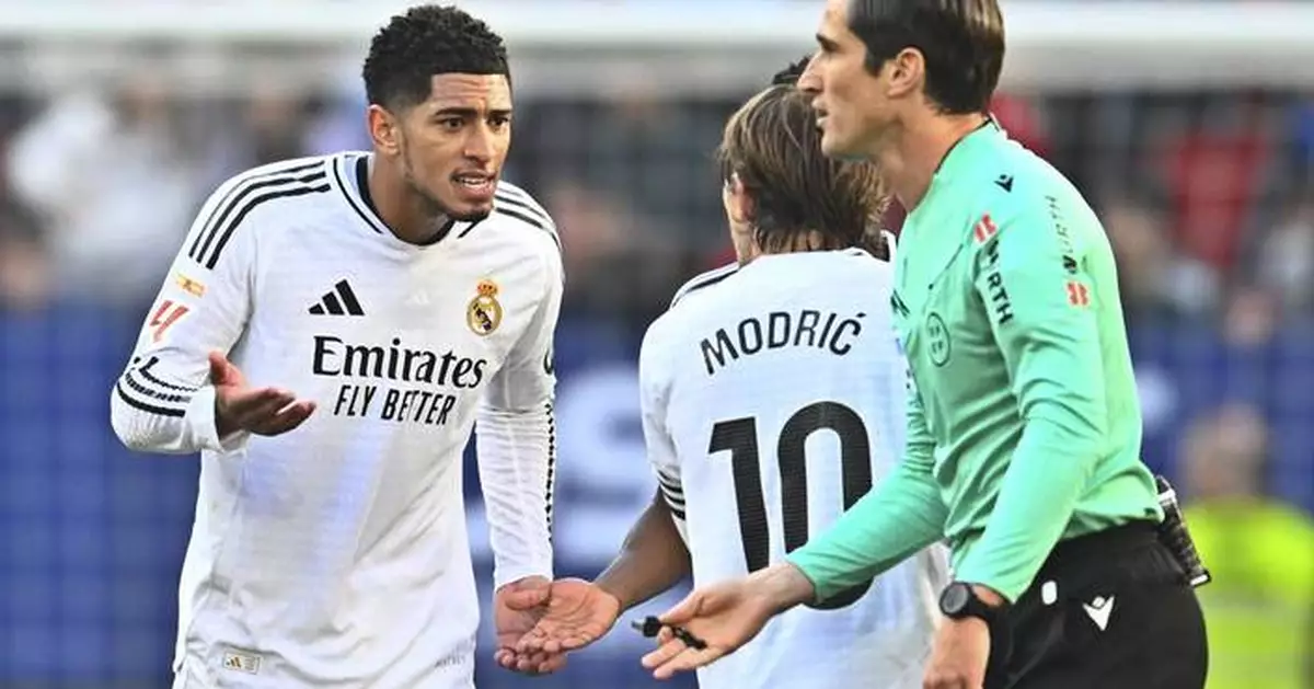 Real Madrid's Bellingham shown red card after using English expletive to protest referee
