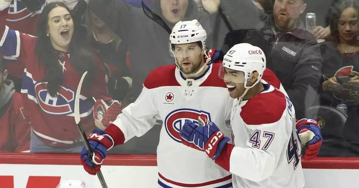 Brendan Gallagher has a goal and an assist in the Canadiens' 5-2 victory over the Senators