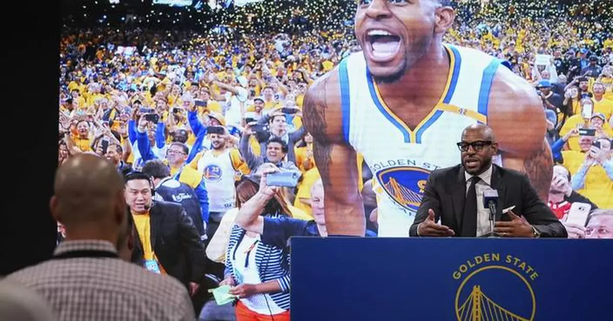 Andre Iguodala has his number retired by the Warriors as a winner of an NBA Finals MVP and 4 titles
