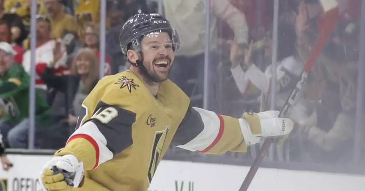 Hertl gets 2nd hat trick of the month in Golden Knights' 6-3 over over Red Wings